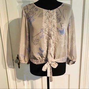 Express Bell Sleeve Sheer Blouse EUC